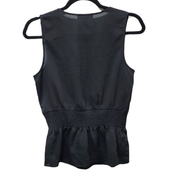 Women's size small v-neck sleeveless blouse top blue Chelsea 28 cinch waist - Picture 13 of 13